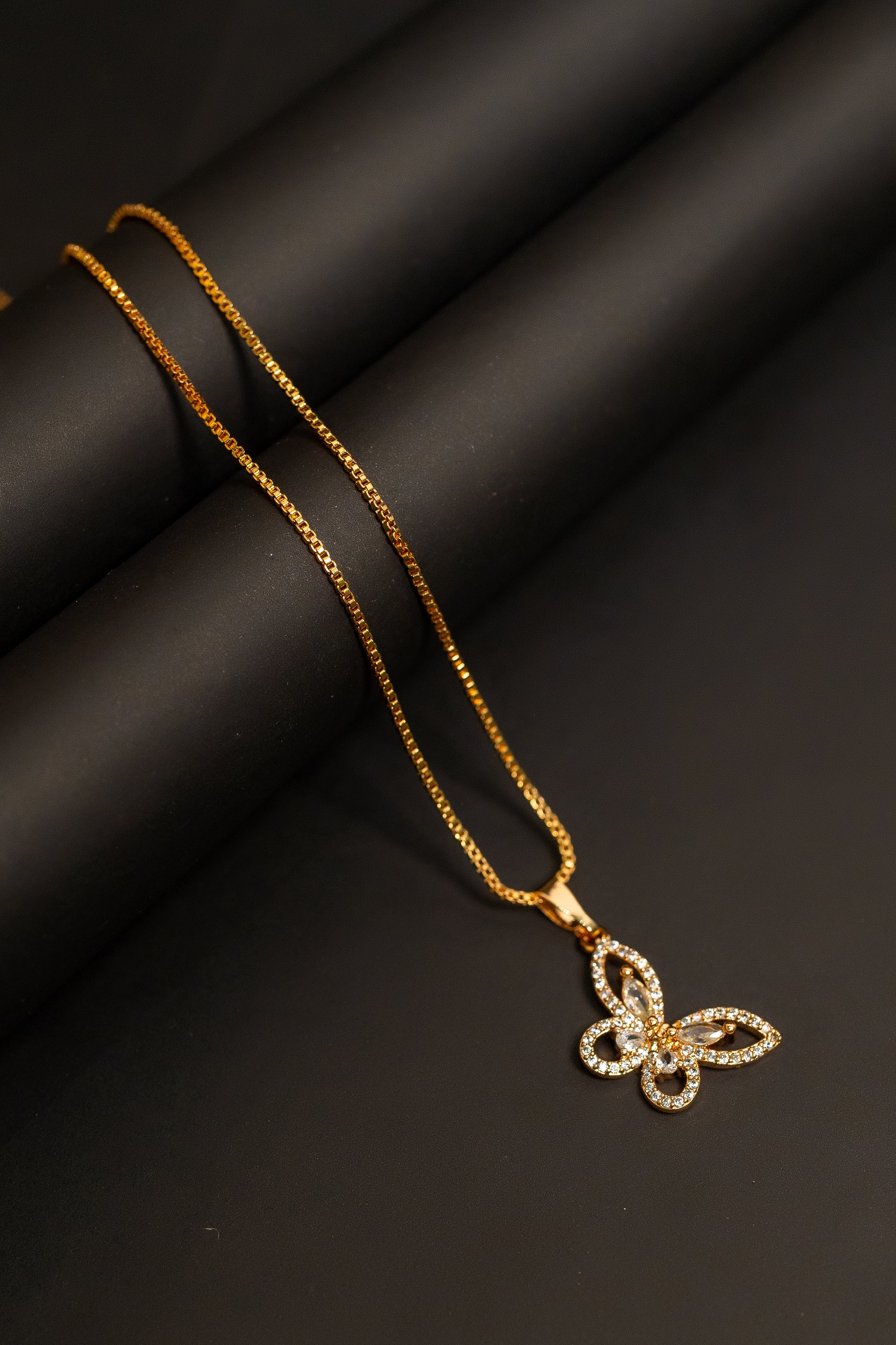 Gold Butterfly Pendant Necklace