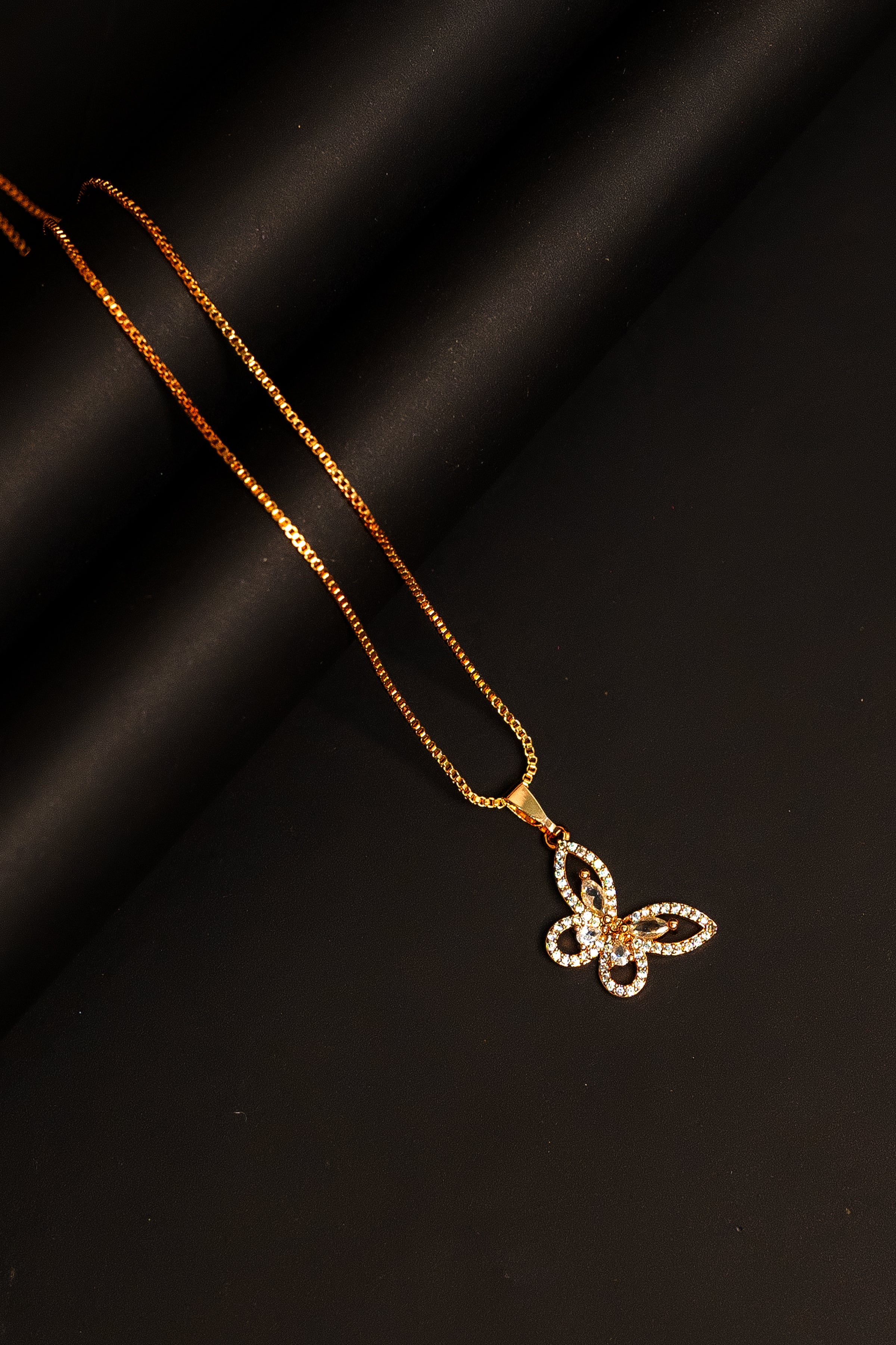 Gold Butterfly Pendant Necklace