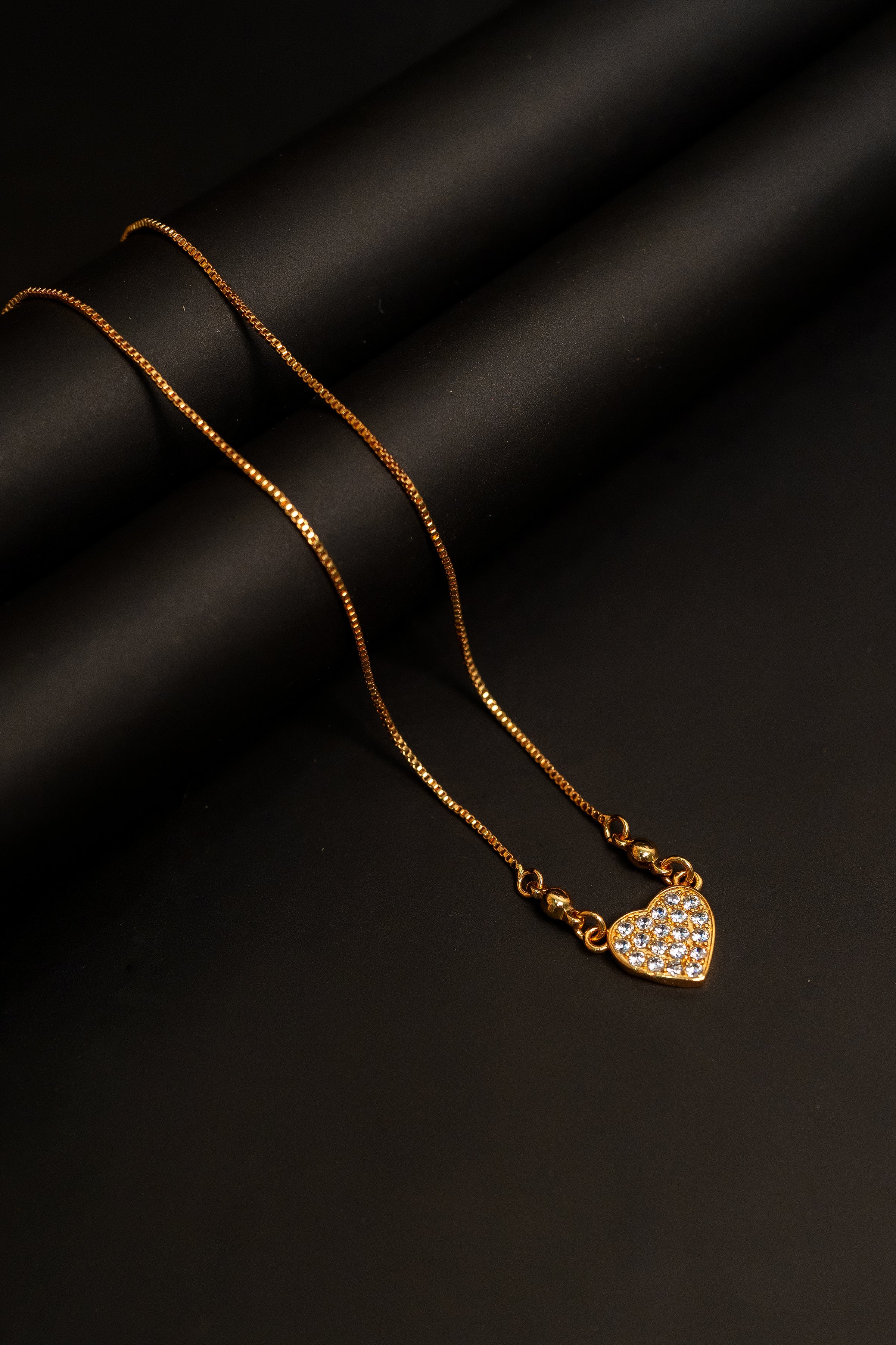 Crystal Heart Chain Elegance